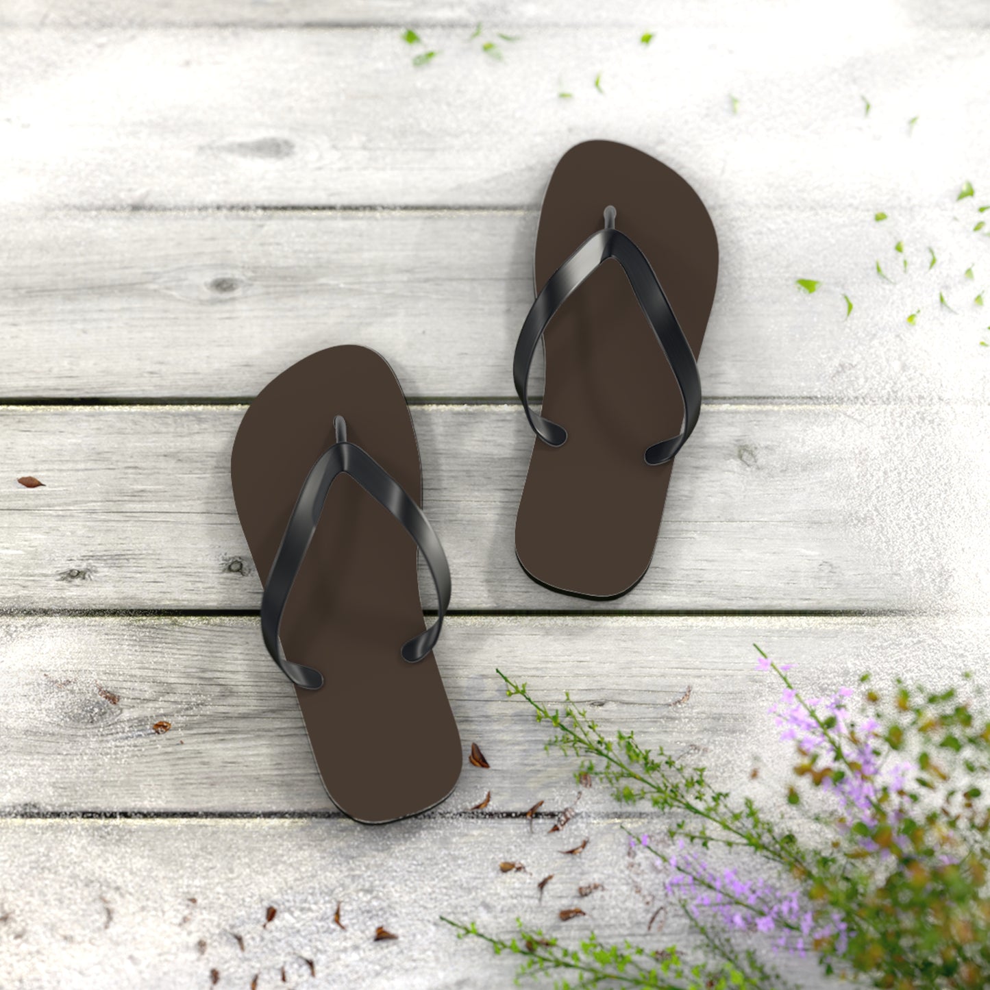 Dark Brown Flip Flops, Sandals Slides, Summer Footwear, Brand New