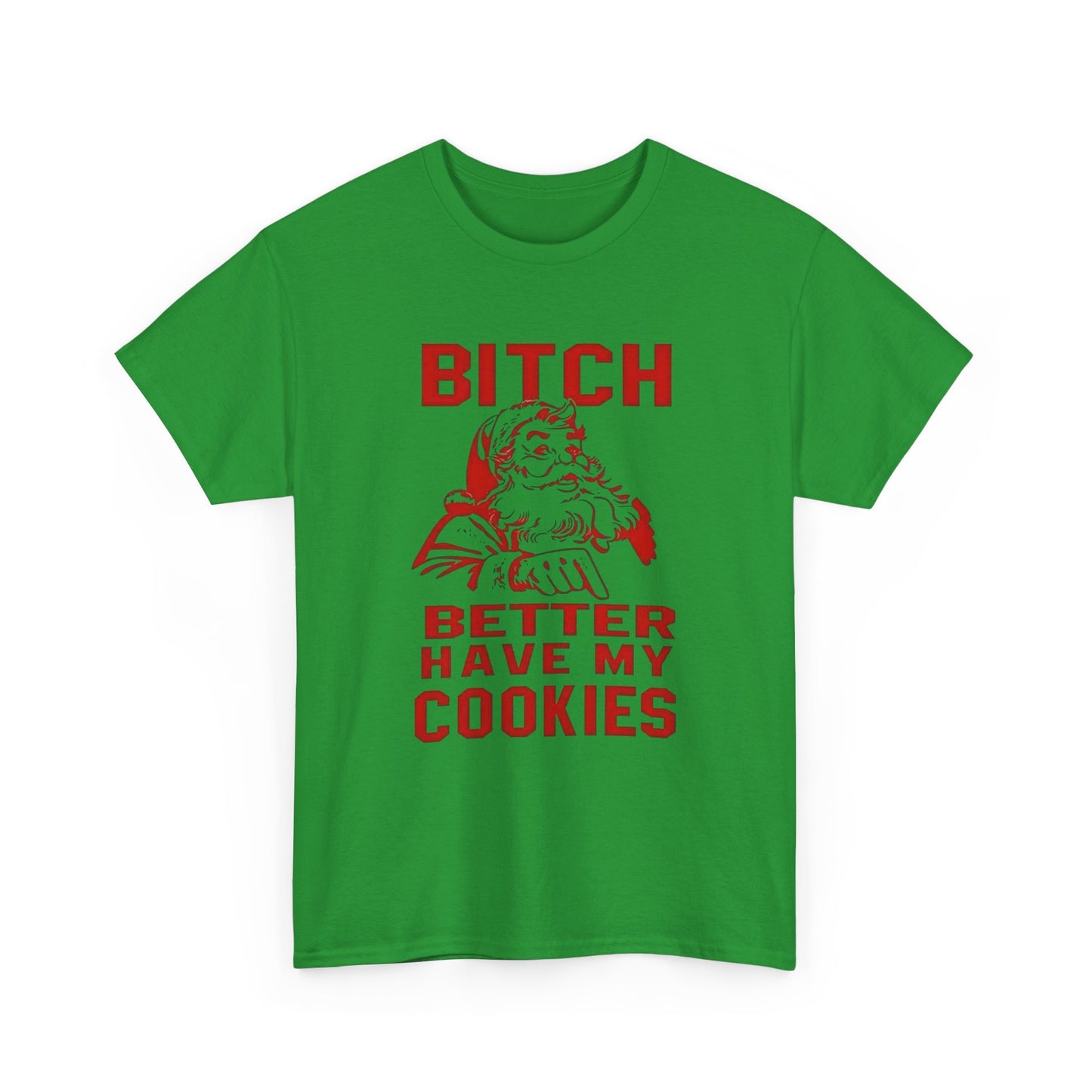Santa Hilarious Cookies Jokes Christmas Graphic T Shirt Unisex Heavy Cotton Tee