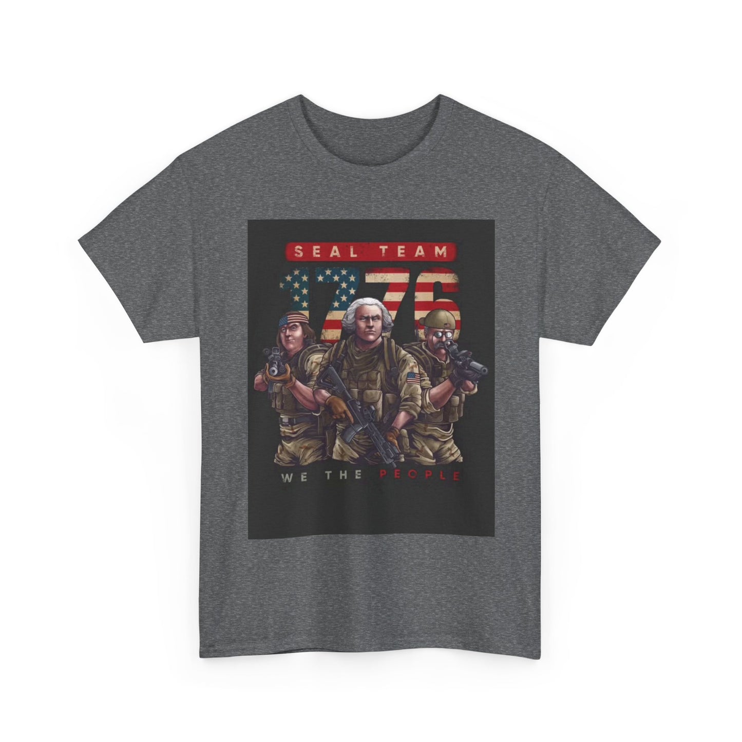 Navy Seals Team Tshirt 1776 America July 4th Flag Unisex Heavy Cotton Tee