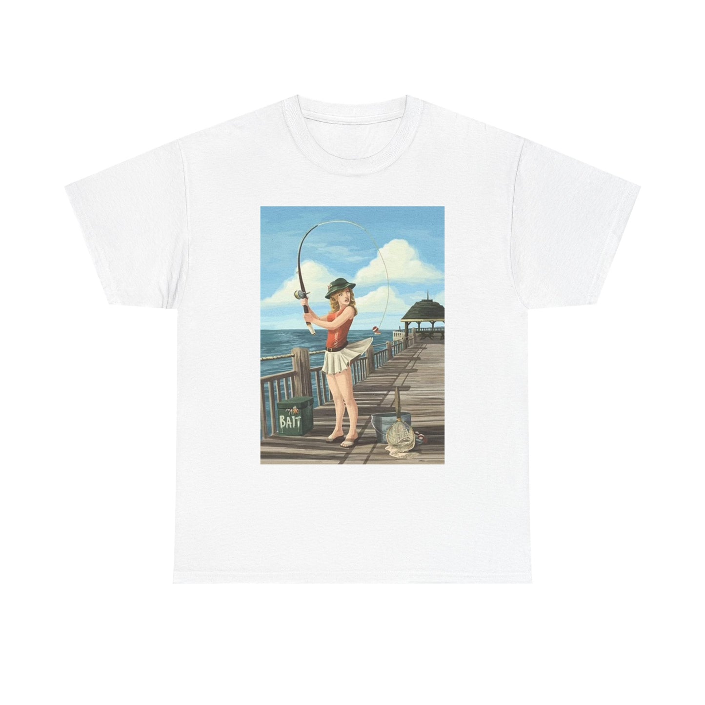 Fishing Graphic T Shirt Funny Women Fishing Unisex Heavy Cotton Tee