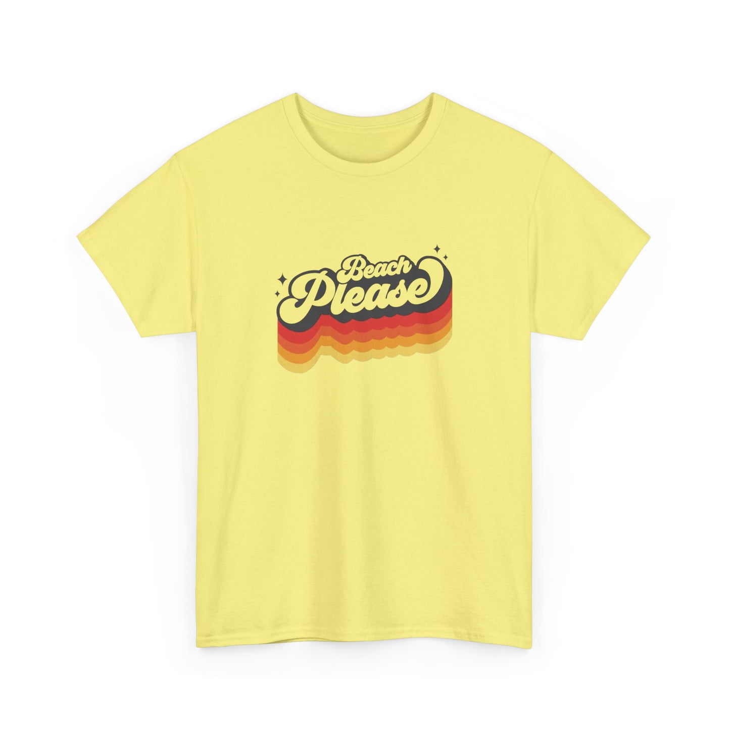 Beach Please Vintage Vacation 70s Graphic T-Shirt Unisex Heavy Cotton Tee