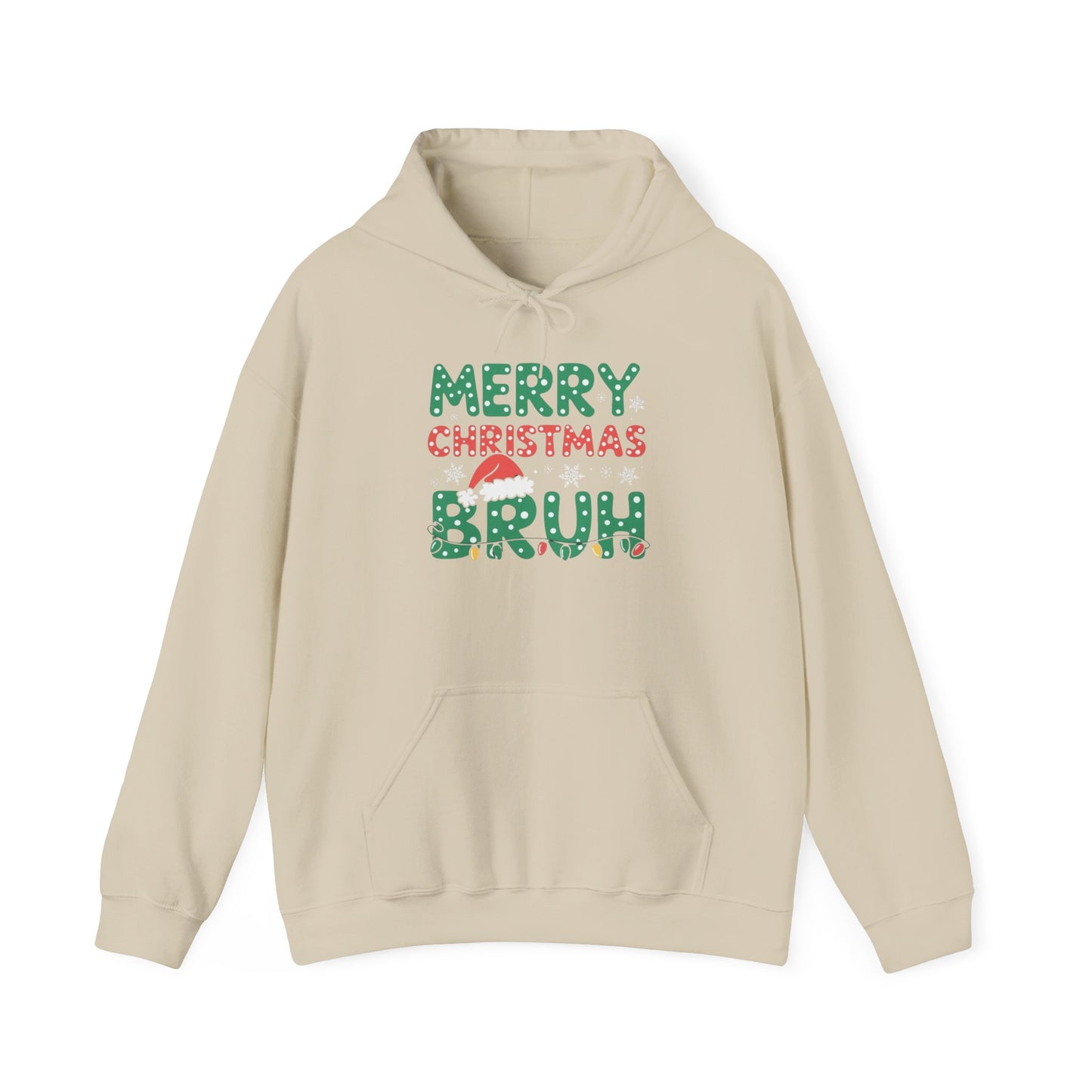 Merry Christmas Bruh Graphic Hoodie Unisex Heavy Blend™ Hooded Sweatshirt