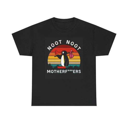 Noot Noot Penguin T Shirt Funny Graphic Unisex Heavy Cotton Tee