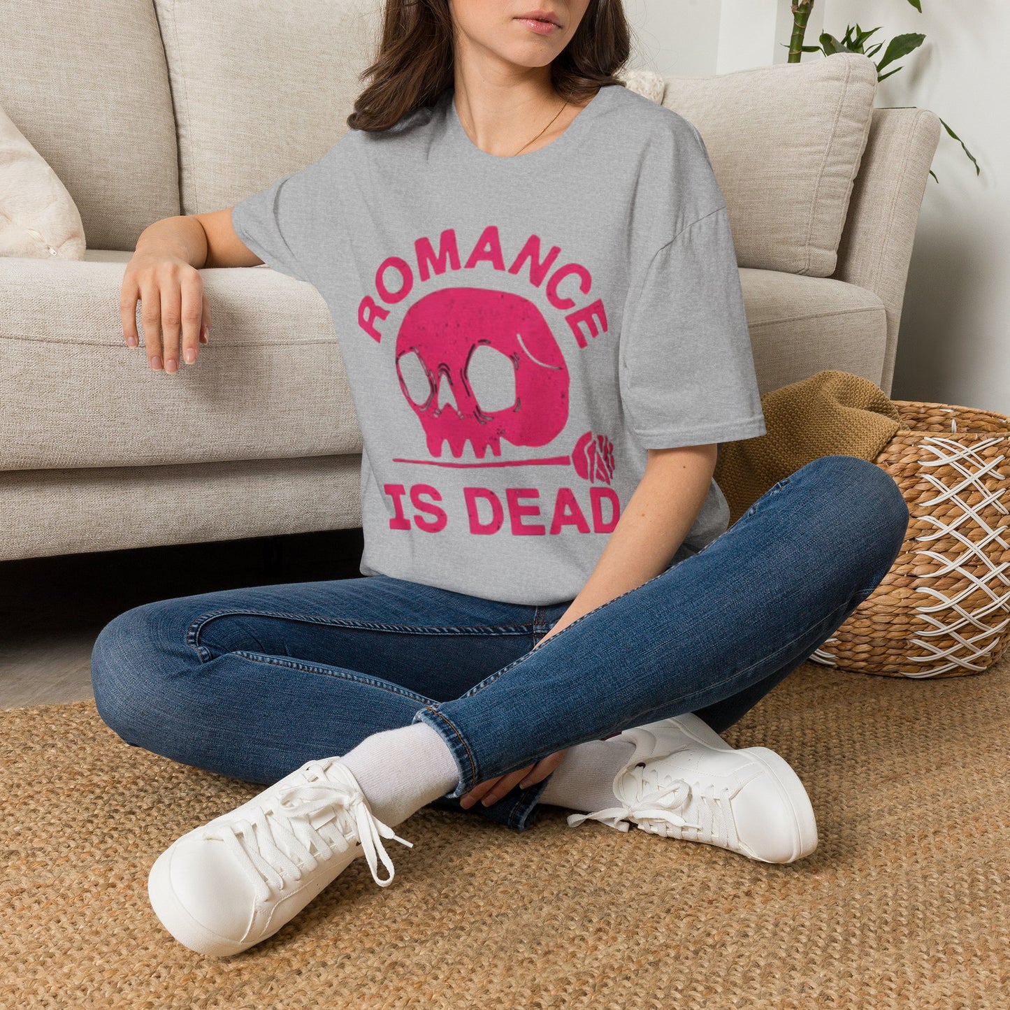 Romance Is Dead Graphic T Shirt Vintage Retro Skull Unisex Softstyle T-Shirt