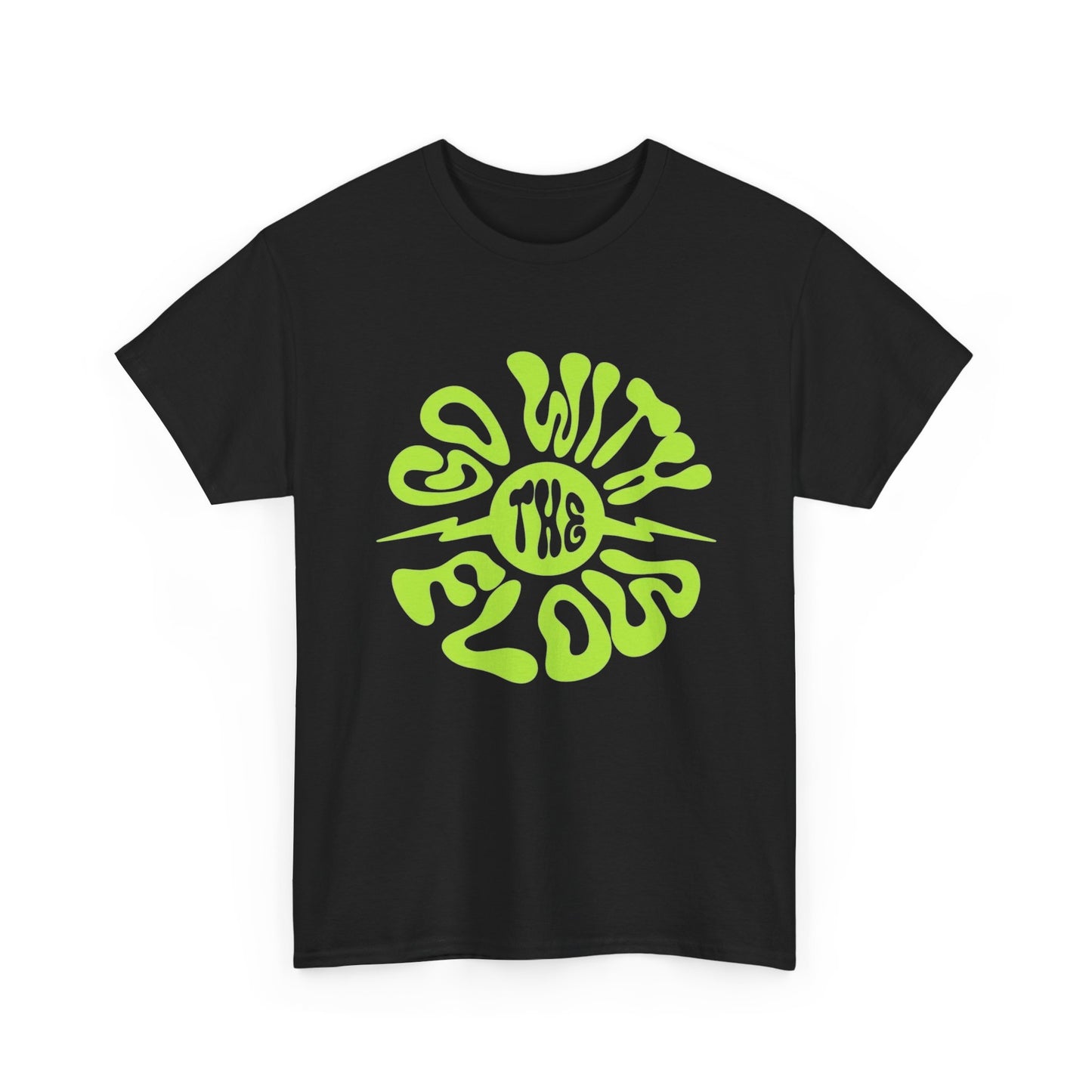 Go With The Flow Graphic T Shirt Unisex Heavy Tee NEW