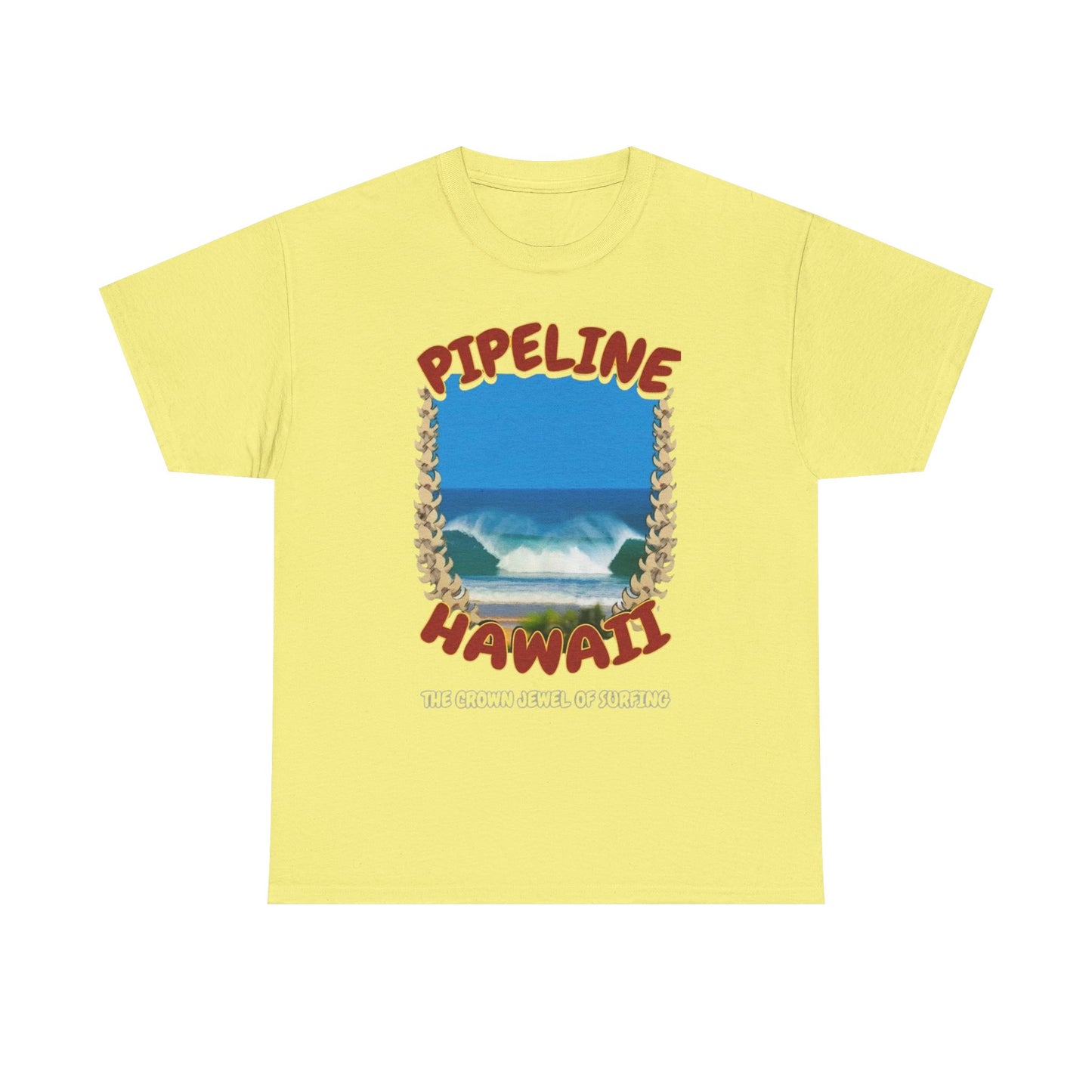 Pipeline Hawaii Surfing Graphic T-Shirt Unisex Heavy Cotton Tee Gift