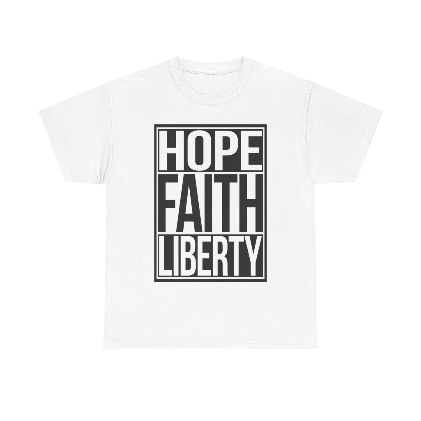 Hope Faith and Liberty Tshirt 1776 America USA Country Unisex Heavy Cotton Tee