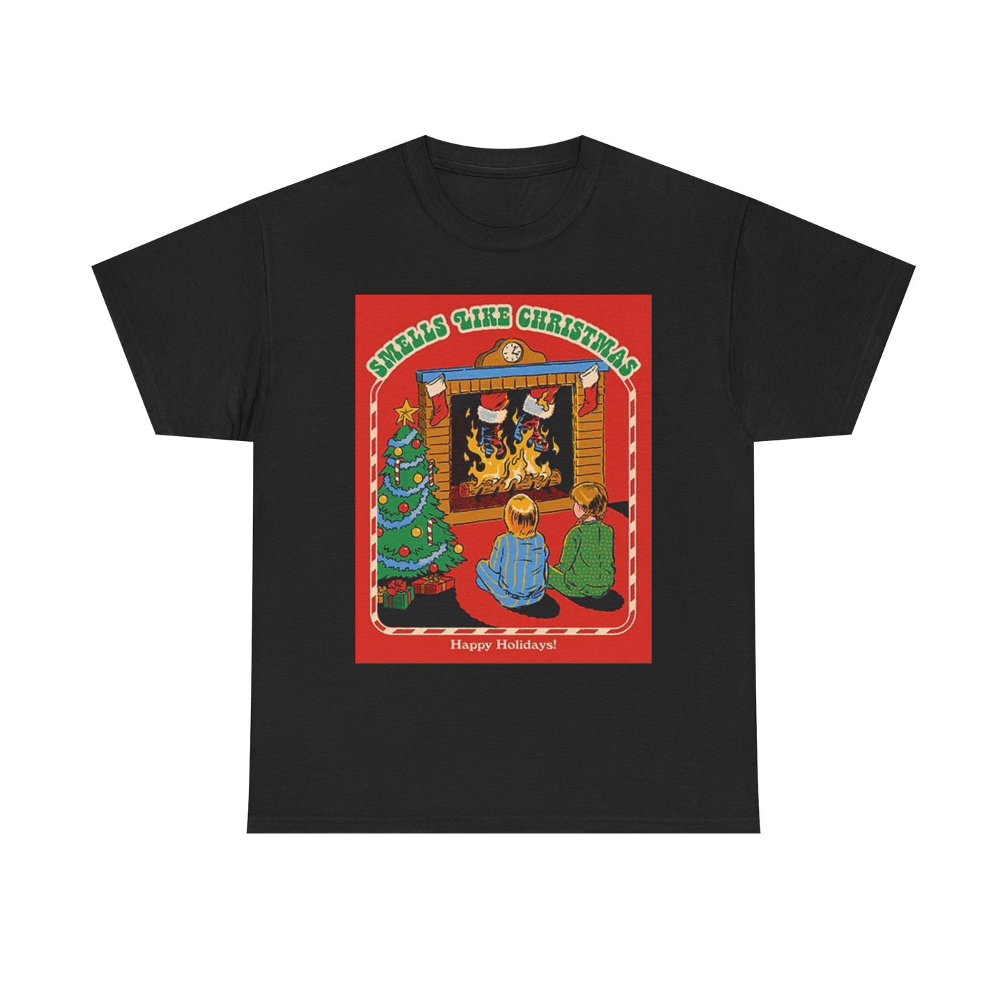 Smells Like Chistmas T Shirt Retro Comedy Unisex Heavy Cotton Tee