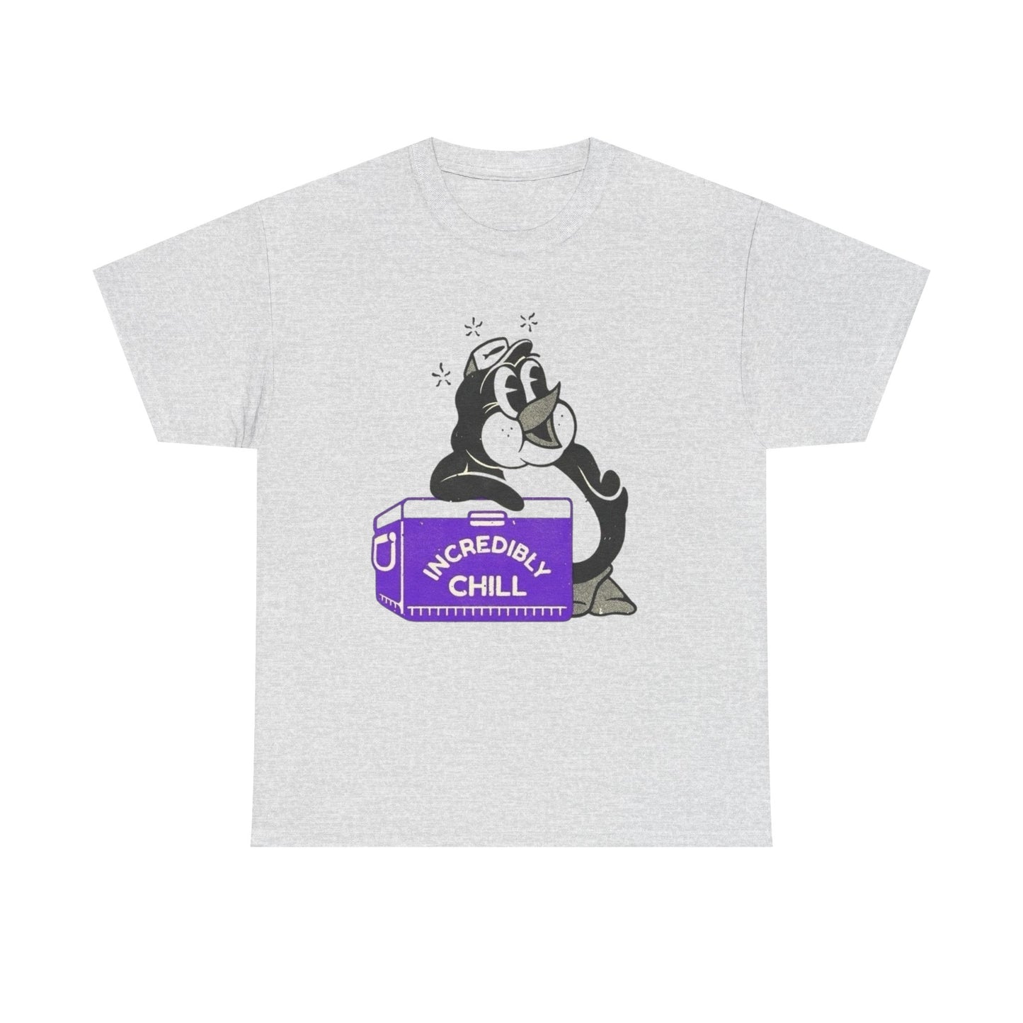 Incredibly Chill Penguin Graphic T Shirt Unisex Heavy Cotton Tee New Gift