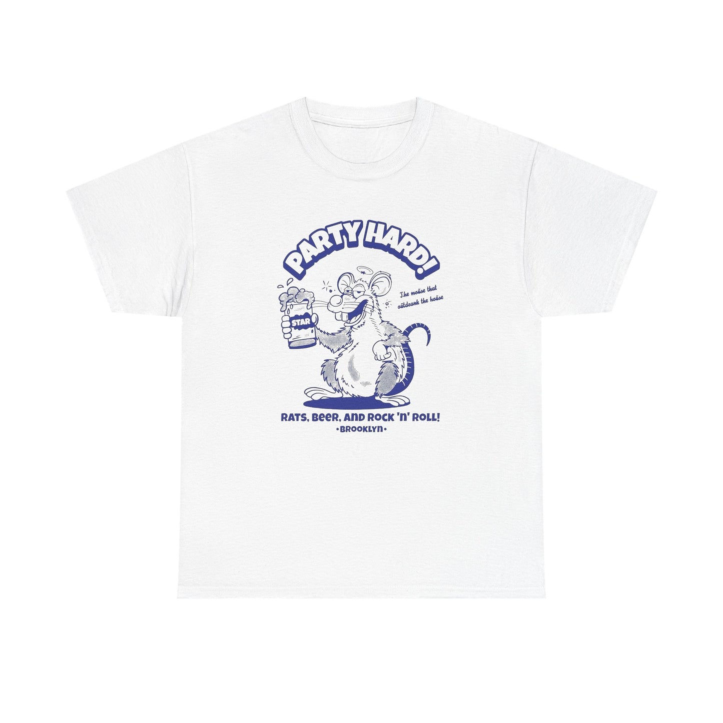 Party Hard Rats And Beers Graphic T-Shirt Comfy Cotton Tee Brand NEW
