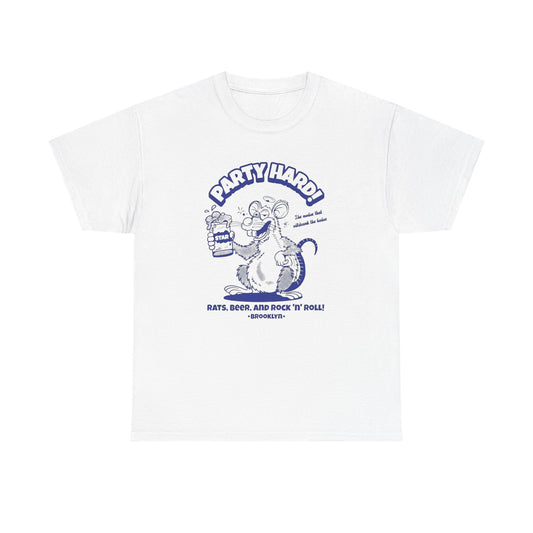 Party Hard Rats And Beers Graphic T-Shirt Comfy Cotton Tee Brand NEW