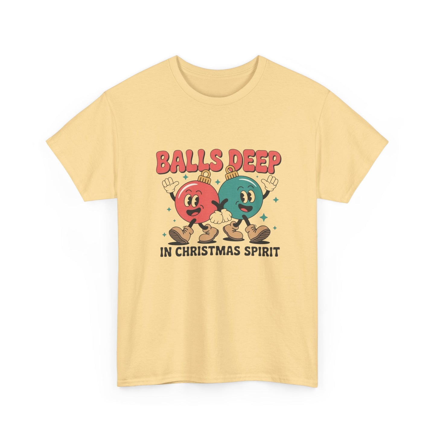 Balls Deep In Christmas Spirit Graphic T Shirt ADULT NEW