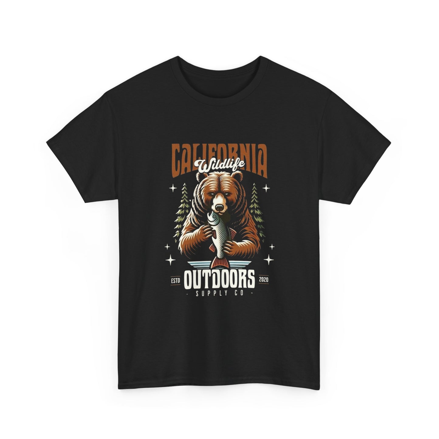 California Wildlife Outdoors Graphic T Shirt Unisex Heavy Cotton Tee
