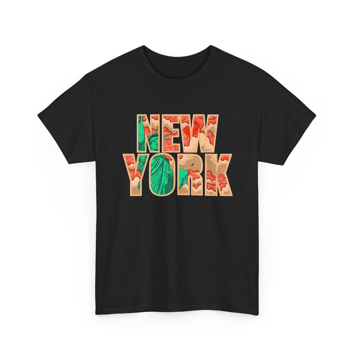 New York City Art Graphic T Shirt Men's Retro Heavy Cotton Tee