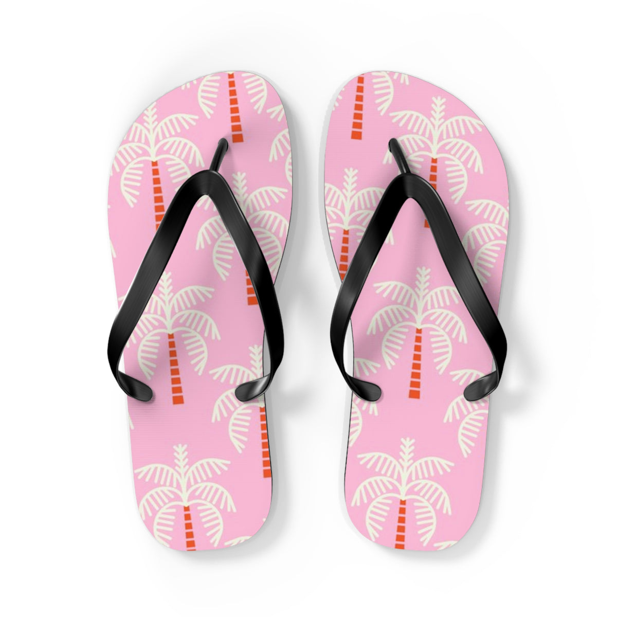 Waves And Sun Sandals Pink Palms Summer Flip Flops Slides BRAND NEW