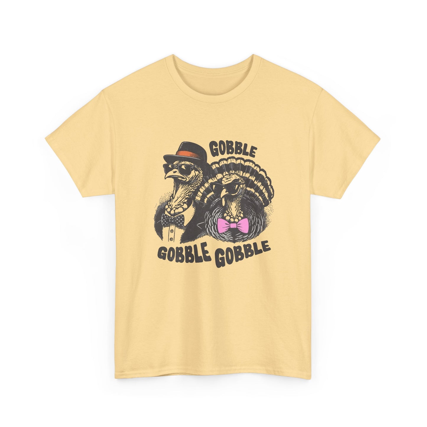 Thanksgiving Gobble Funny Turkey Graphic T Shirt NEW Unisex Heavy Cotton Tee