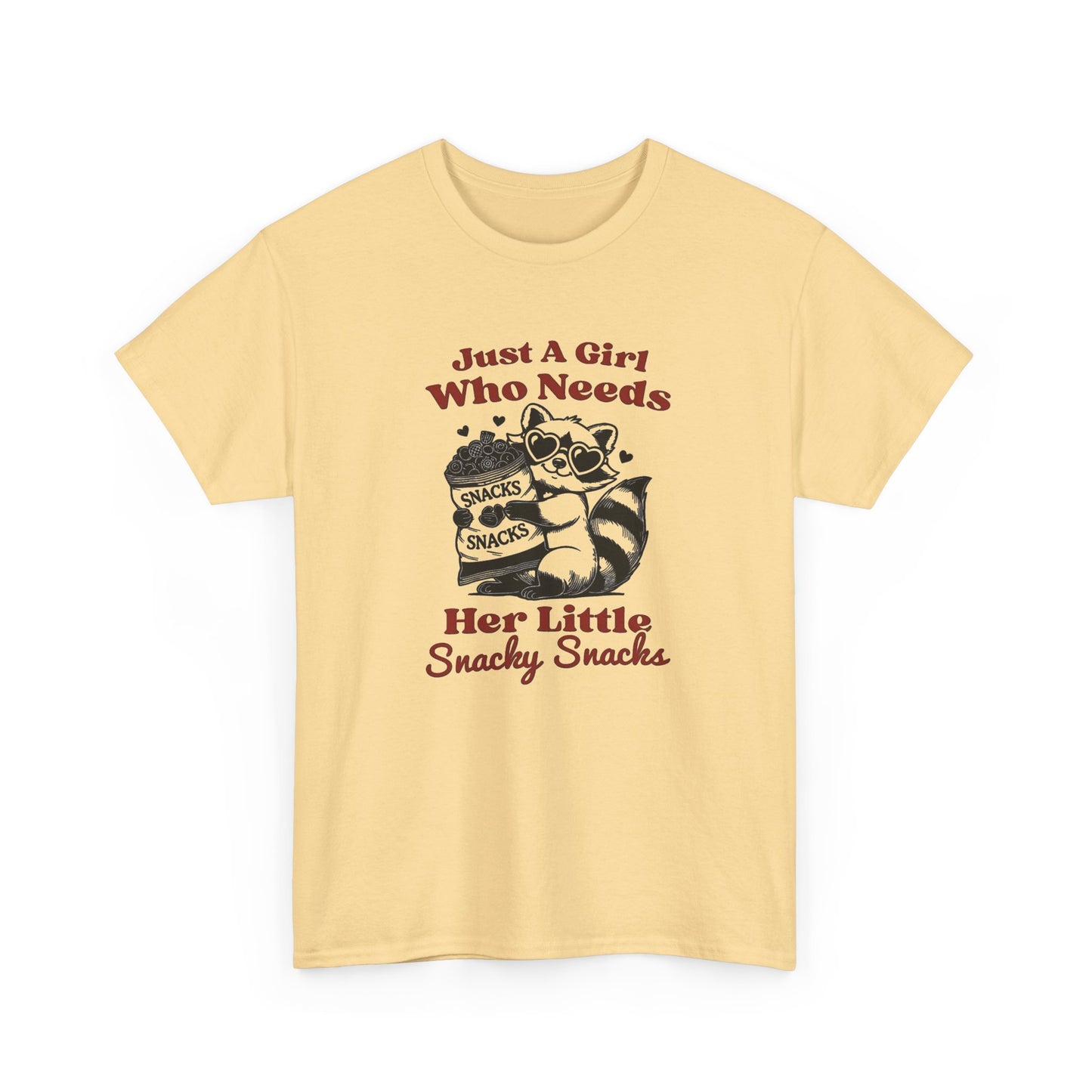 Just A Girl Who Loves Her Snacks Graphic T Shirt NEW Vintage Unisex Heavy Cotton