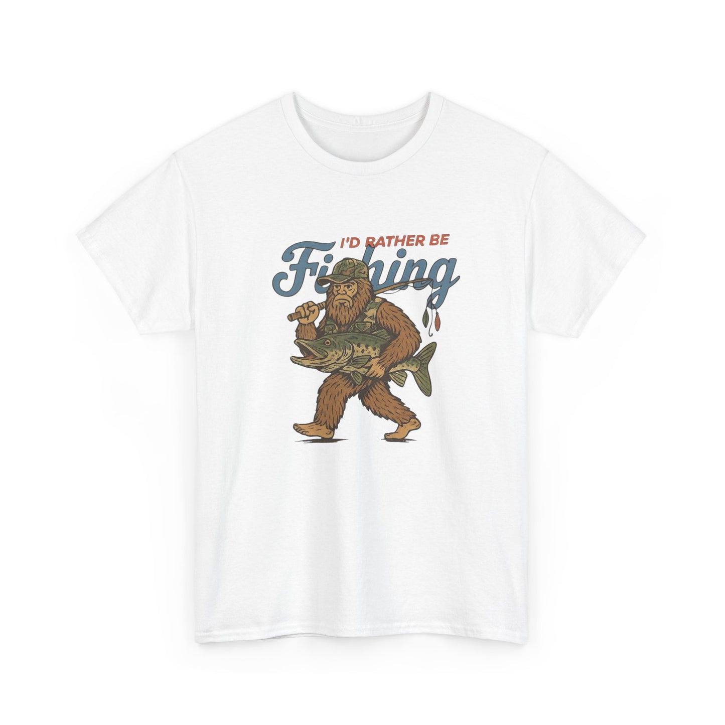Id Rather Be Fishing Graphic T Shirt Unisex Heavy Cotton Tee