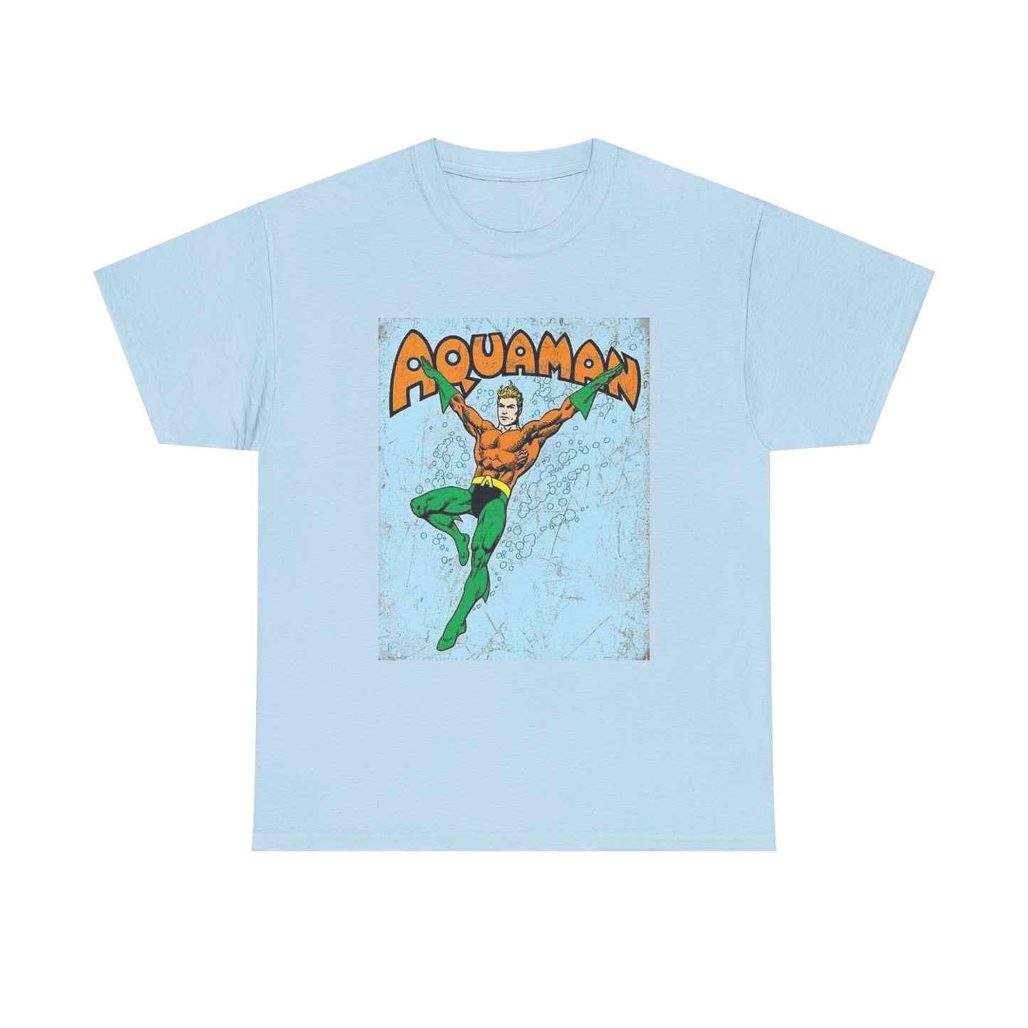 Aquaman Tshirt Retro Movie Poster Vintage Superhero Unisex Heavy Cotton Tee