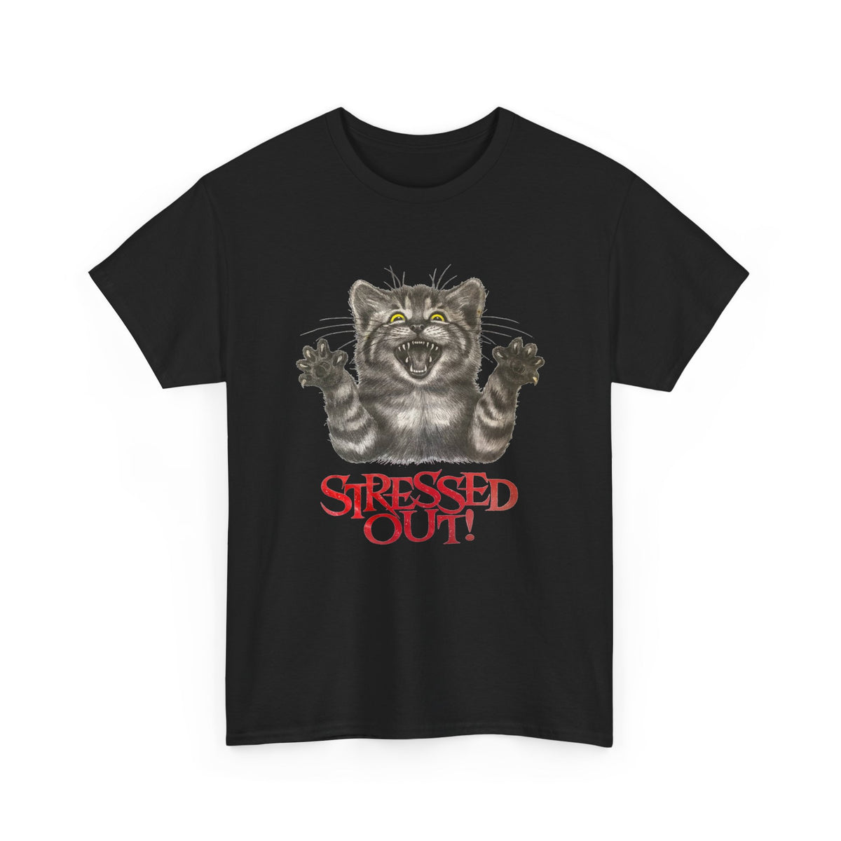 Stressed Out Cat Graphic T-Shirt Men's Graphic Tee
