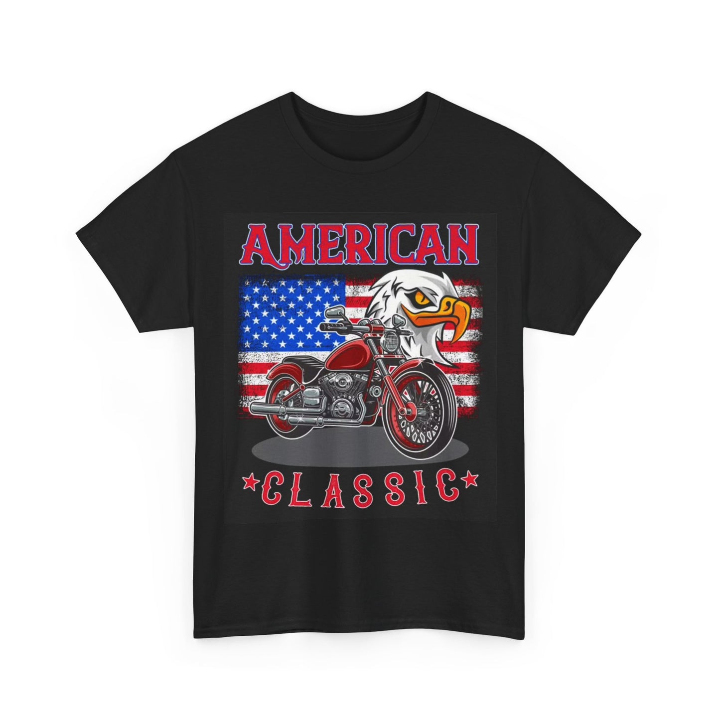 American Classic Tshirt American Flag Bald Eagle USA Harley Davidson Unisex