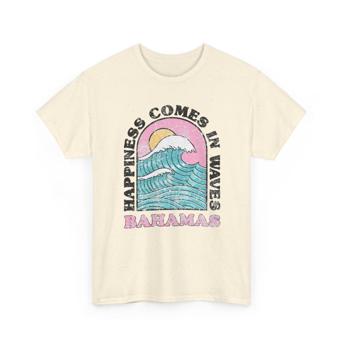 Happiness Comes in Waves Bahamas Ocean Graphic T-Shirt Men's Graphic Tee