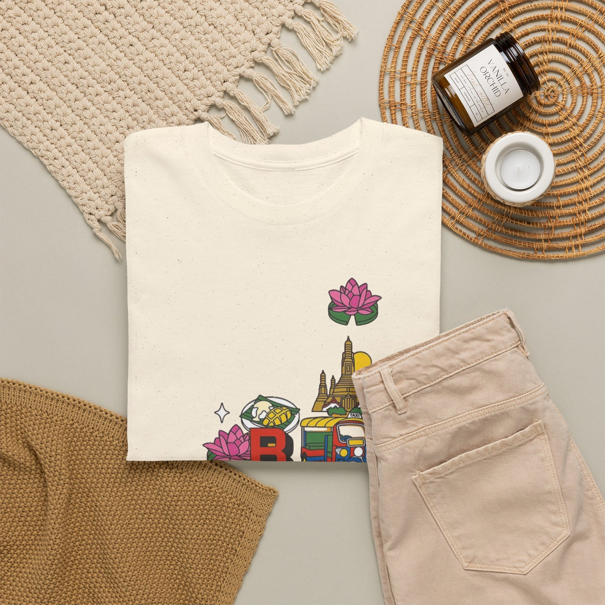 Bangkok Thailand Travel Collage T-Shirt Men's Graphic Tee
