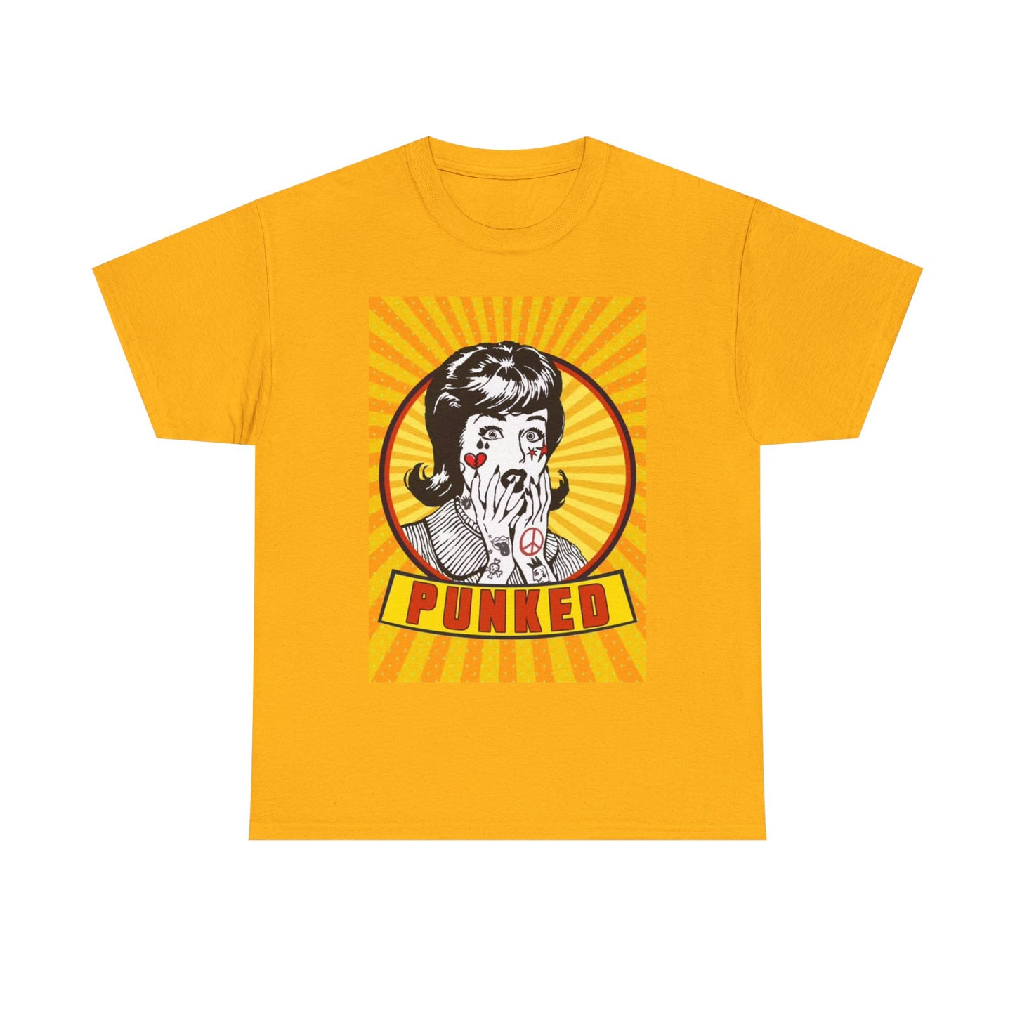 Punked Tshirt Funny Graphic Tattoos 50s Retro Gift Unisex Heavy Cotton Tee