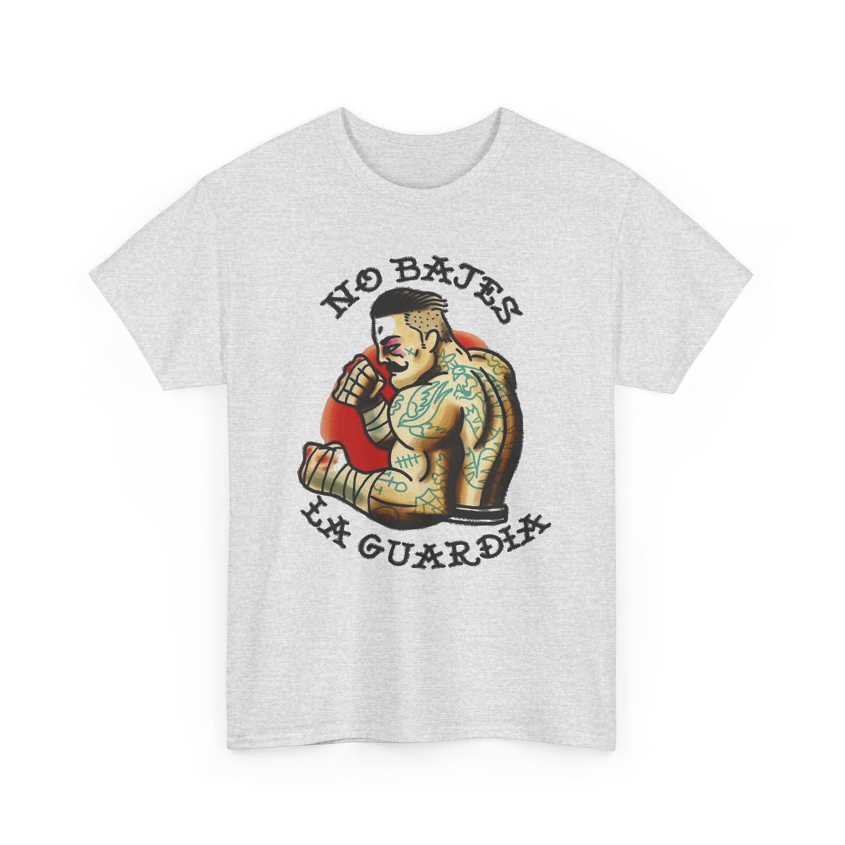 No Bajes La Guardia Braves the Guard Tattoo Style Graphic T-Shirt Men's Tee