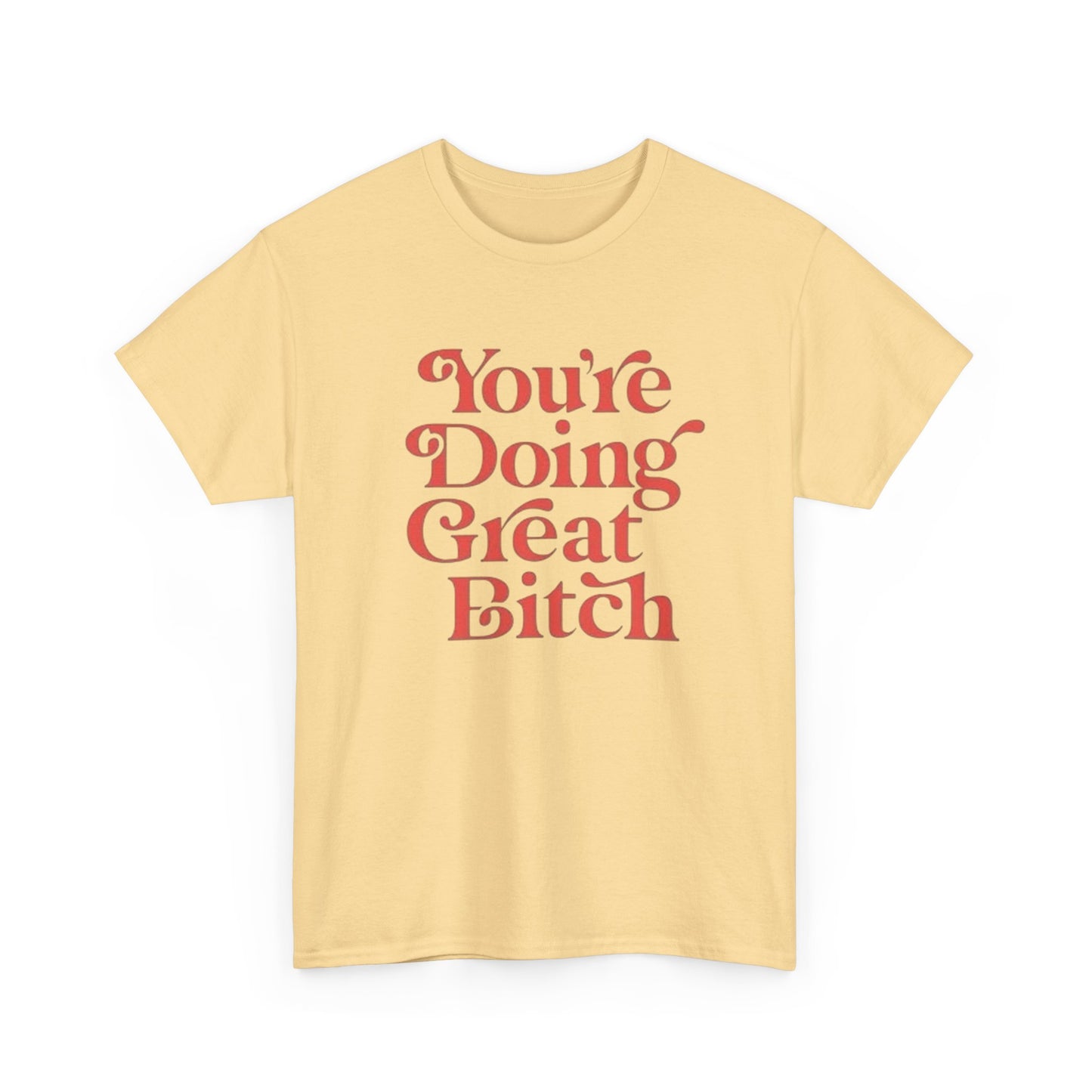 Your Doing Great Bitch Funny Graphic T Shirt Unisex Heavy Cotton Tee GIFT