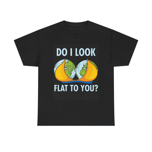 Do I Look Flat To You Funny Shirt Earth Boobies Bikini Sex Unisex Heavy Cotton