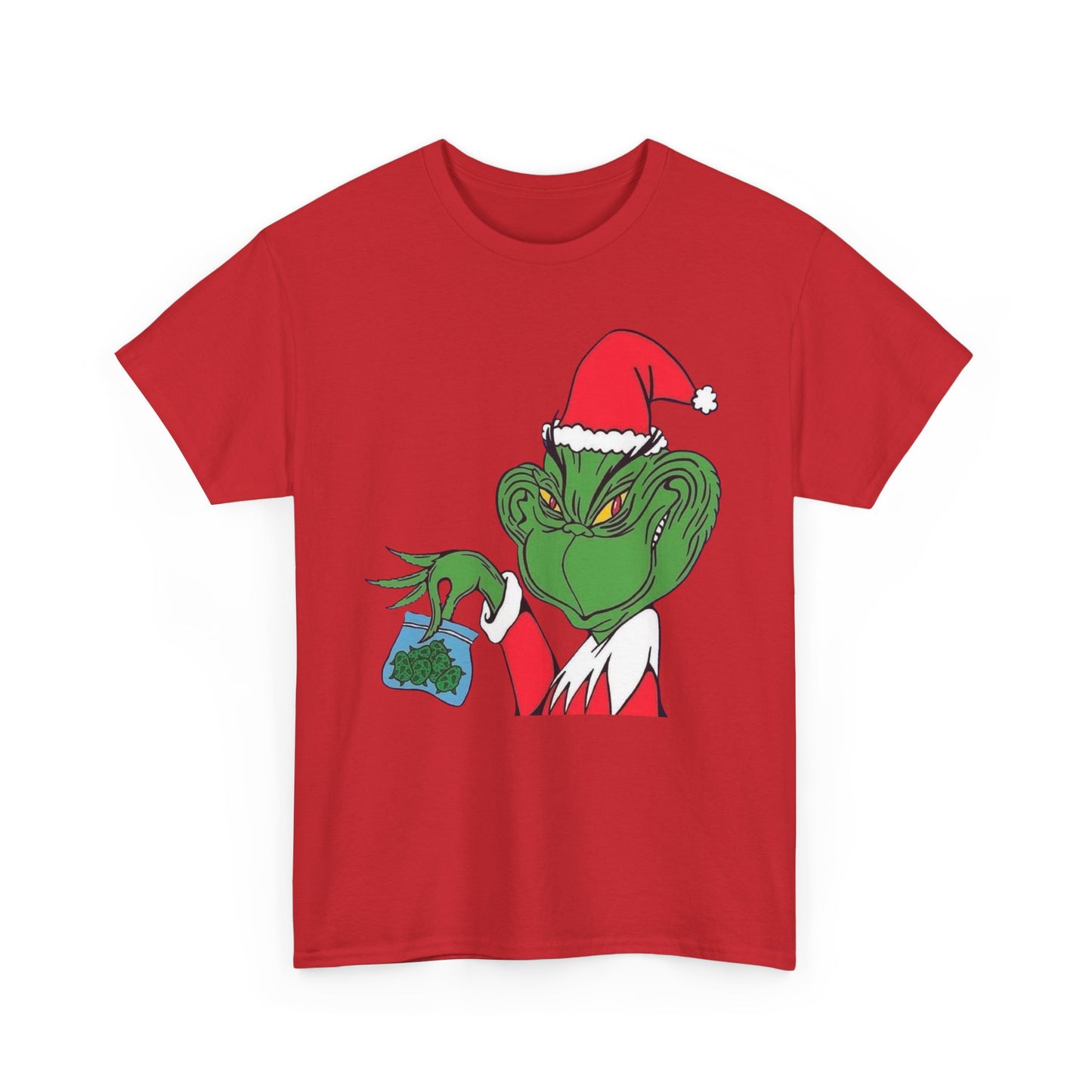 Christmas Grinch Weed Funny Graphic T Shirt NEW ADULT TEE VINTAGE