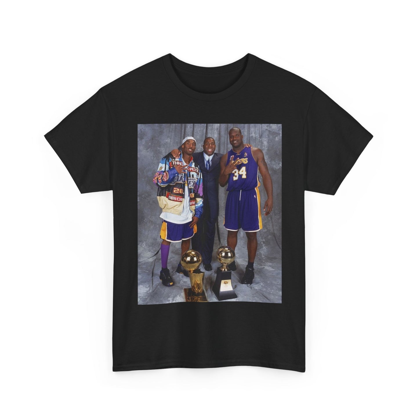 Kobe And Shaq Tshirt Vintage Lakers Retro Dunk Unisex Heavy Cotton Tee magic