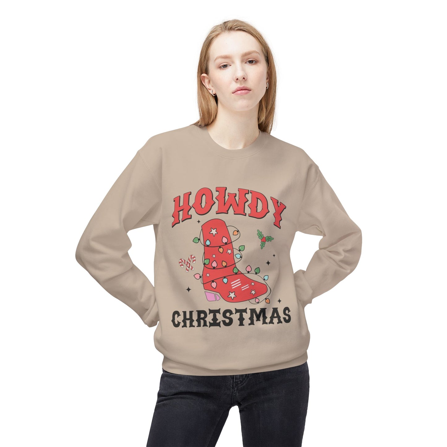 Howdy Christmas Sweater NEW Unisex Fleece Crewneck Sweatshirt