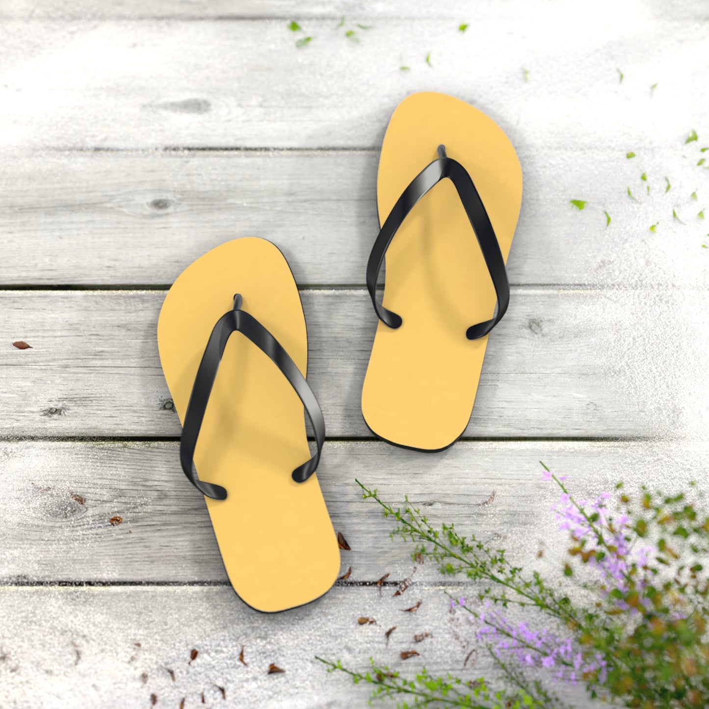 Sandy Yellow Flip Flops, Sandals Slides, Summer Footwear, Brand New