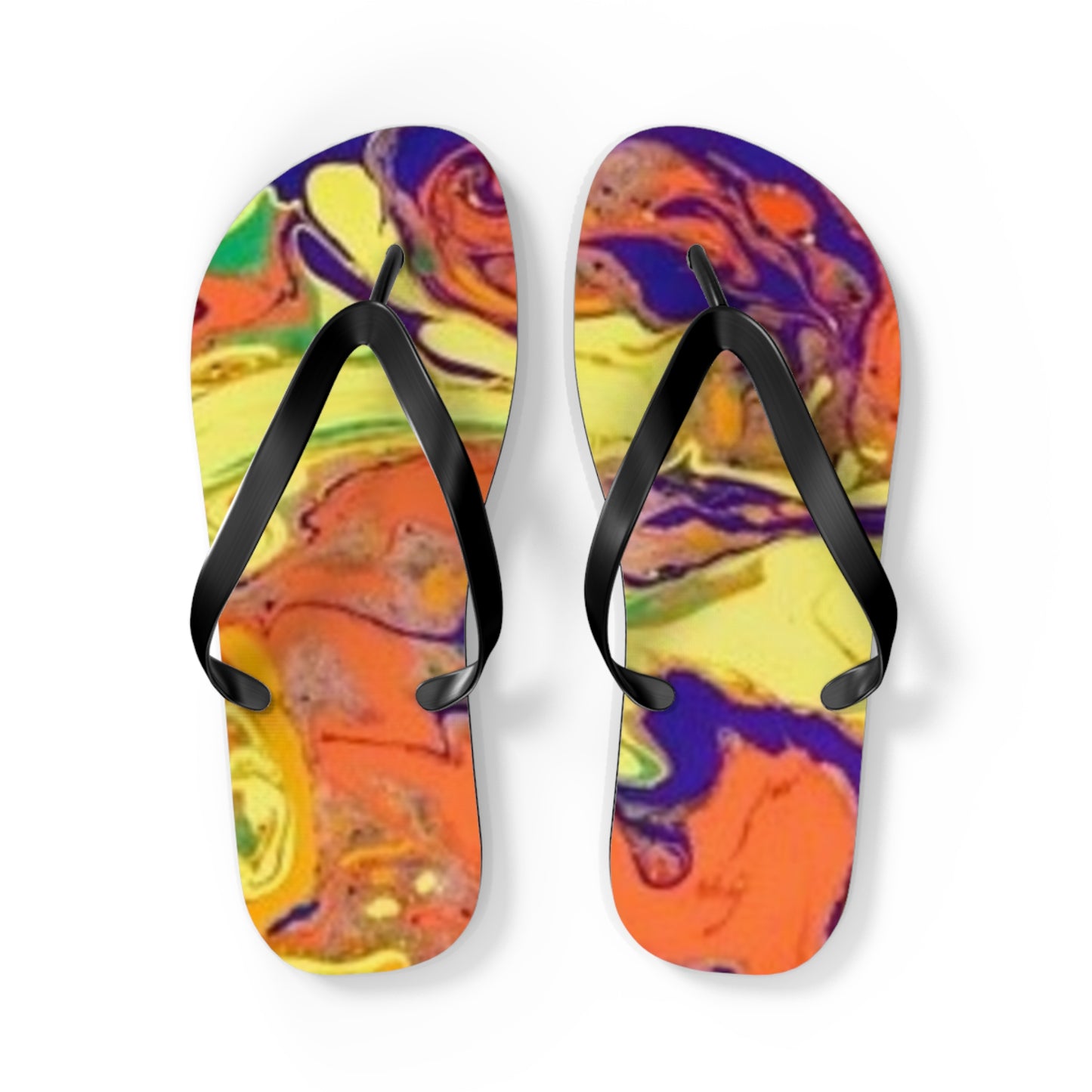 Orange And Yellow Flip Flops, Sandals Slides, Summer Footwear, Brand New
