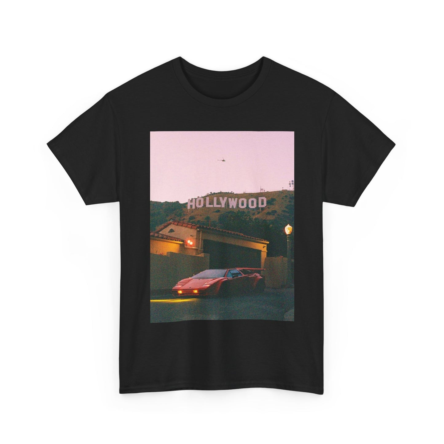 California Lamborghini retro vintage photo Hollywood hills Unisex Heavy Cotton