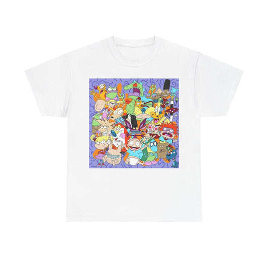 Cartoon Tshirt Nickelodeon simpsons Graphic 90s Kids  Unisex Heavy Cotton Tee