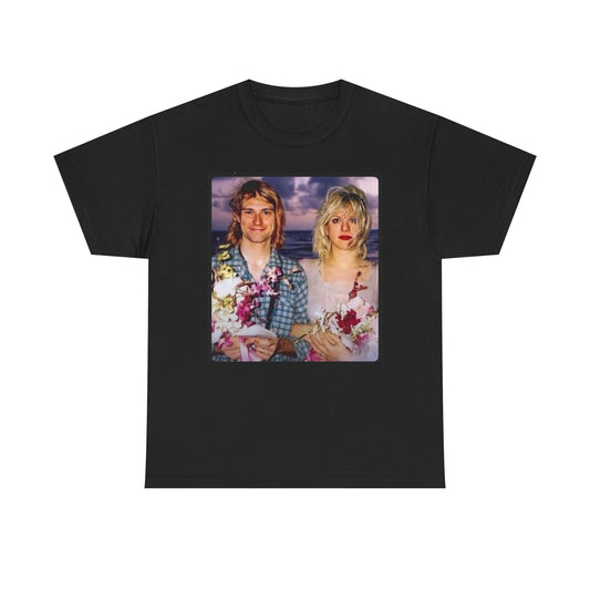 Kurt Cobain Graphic T Shirt Vintage Nirvana Wedding Photo Unisex Heavy Cotton