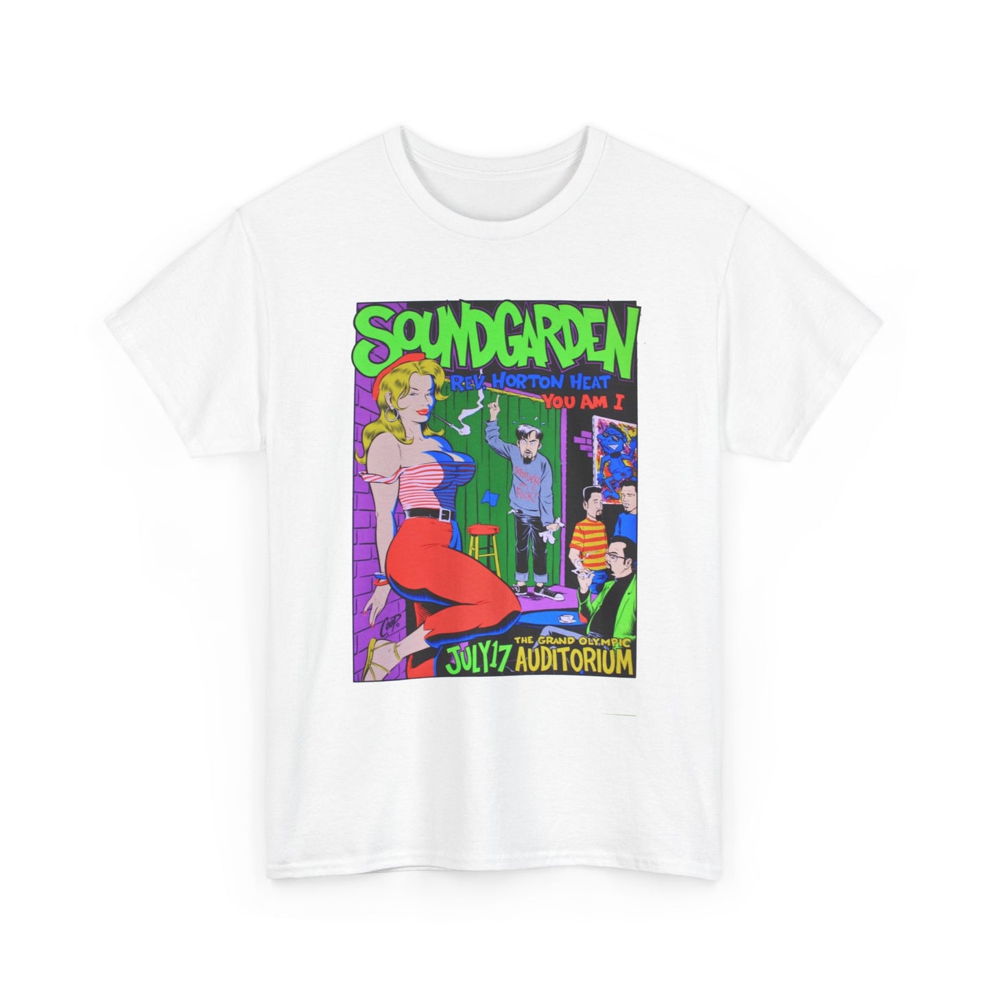 Sound garden band retro vintage art rock Woodstock Unisex Heavy Cotton Tee