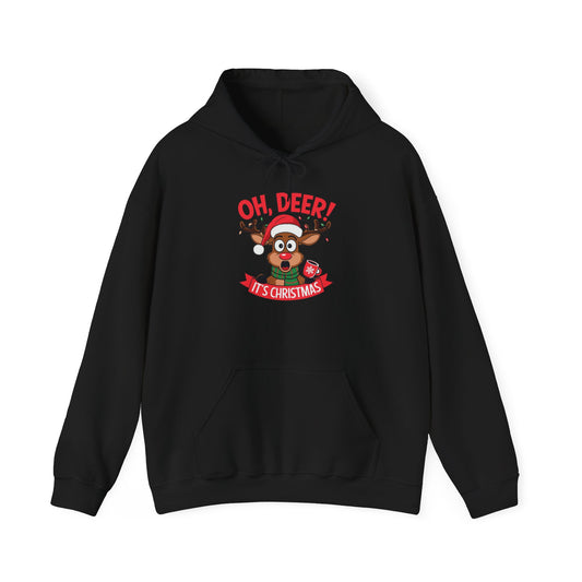 Oh Deer Its Christmas Graphic Hoodie Unisex Heavy Blend™ Hooded Sweatshirt