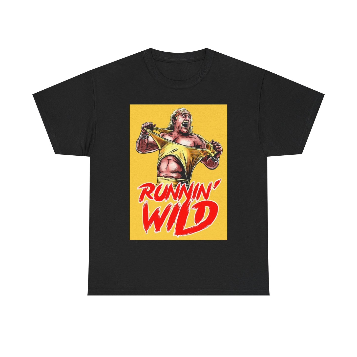 Hulk Tshirt Vintage Wrestling Runnin Wild Hogan Cartoon Graphic Heavy Cotton Tee