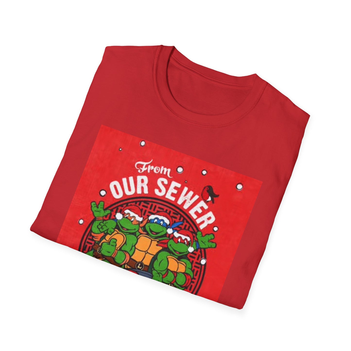 Christmas Turtles Graphic T Shirt Funny Retro Holidays Unisex Softstyle T-Shirt