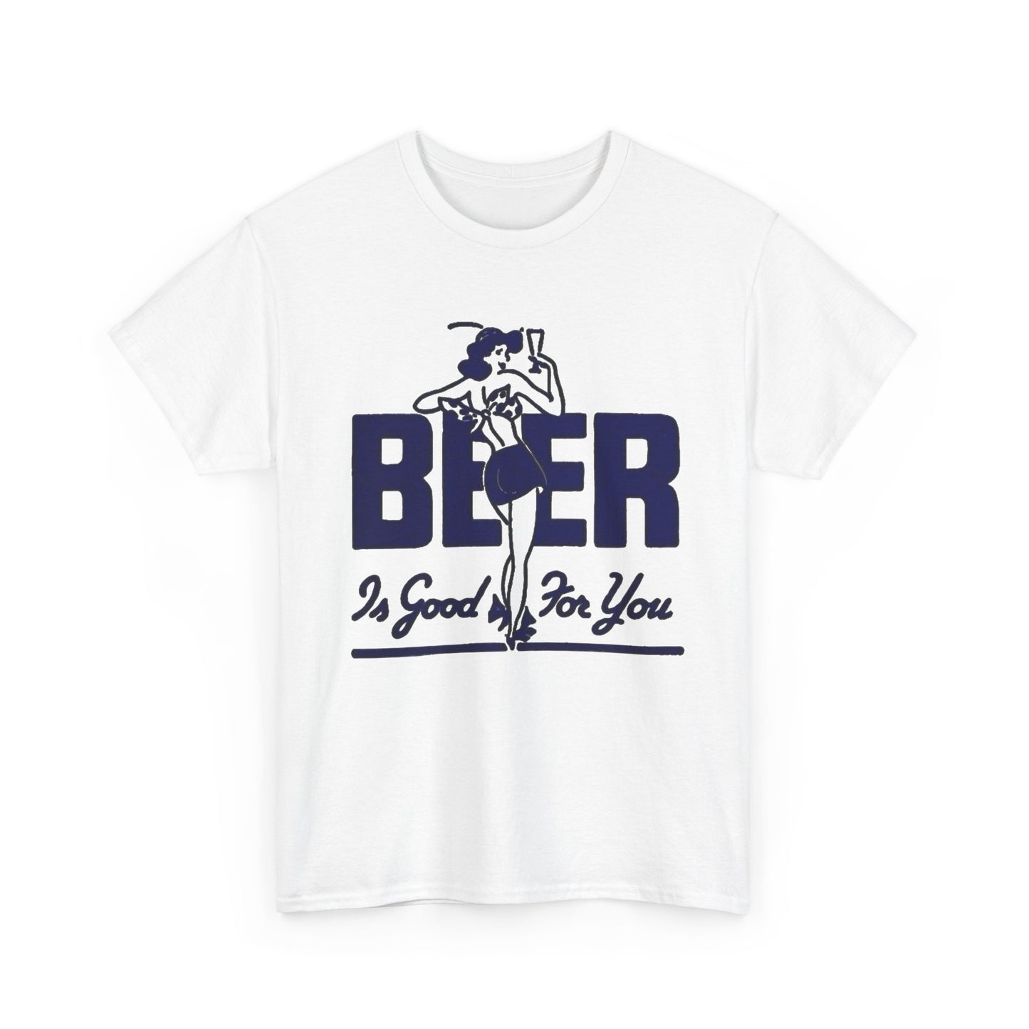 Beer Is Good For You Graphic T Shirt NEW Vintage Unisex Heavy Cotton Tee