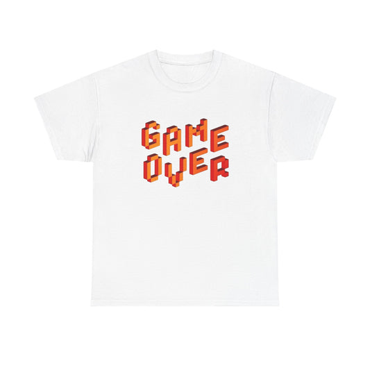 Game Over Retro Gaming Graphic T Shirt NEW GIFT Unisex Heavy Cotton Tee