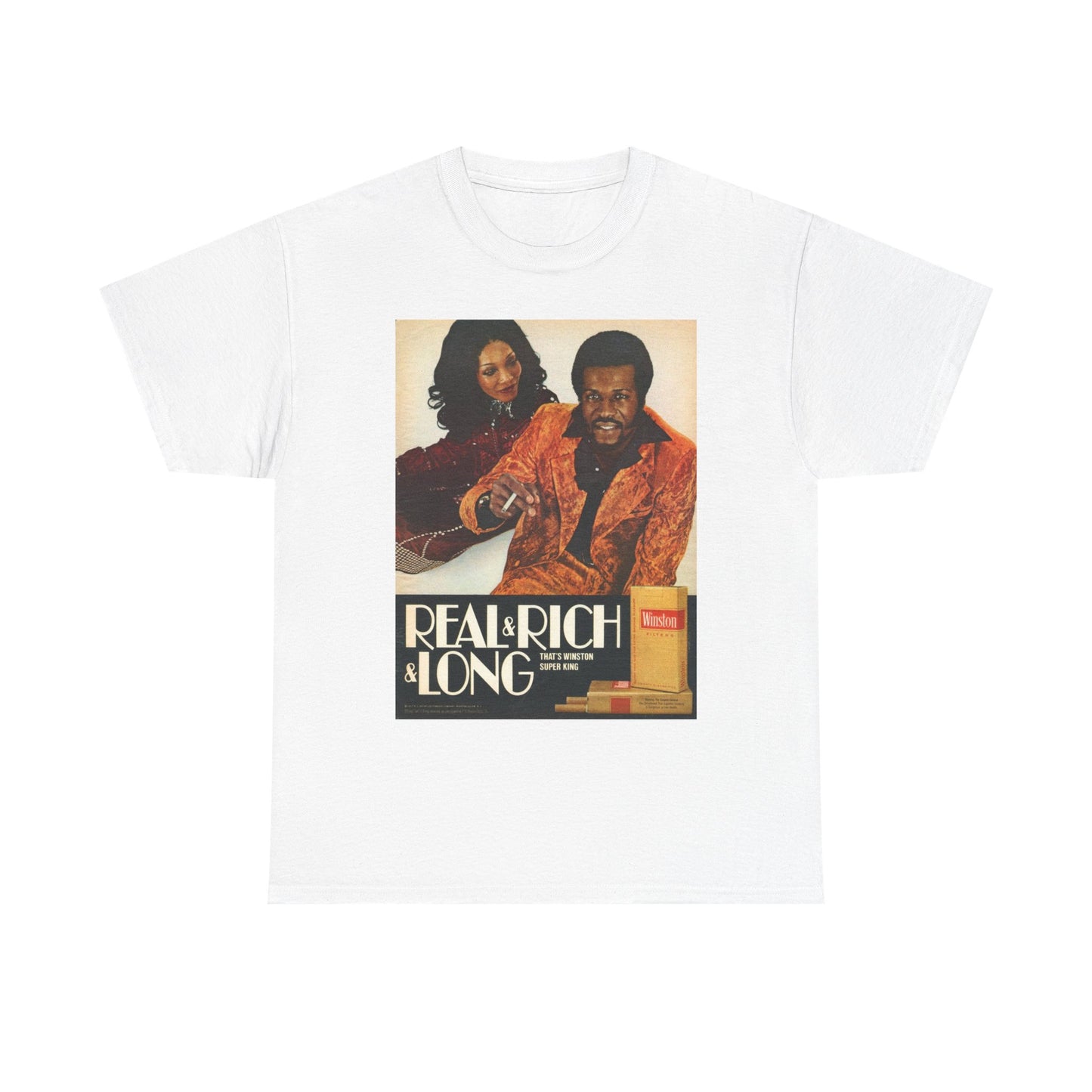 Winston Graphic T Shirt Vintage Cigarette Ad Poster Retro Unisex Heavy Cotton