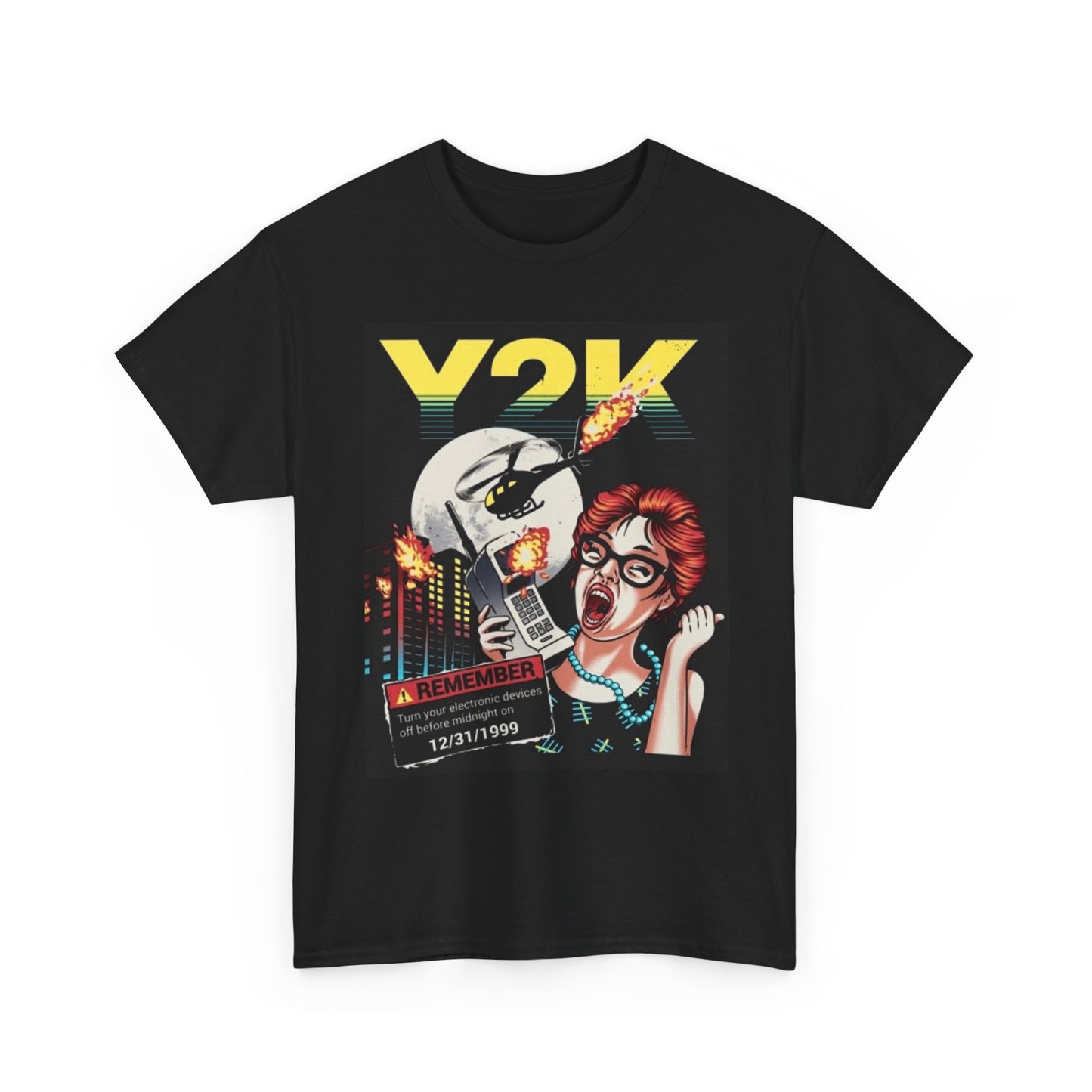 Y2K Graphic T Shirt Vintage Retro Panic Nostalgic 90s Unisex Heavy Cotton Tee