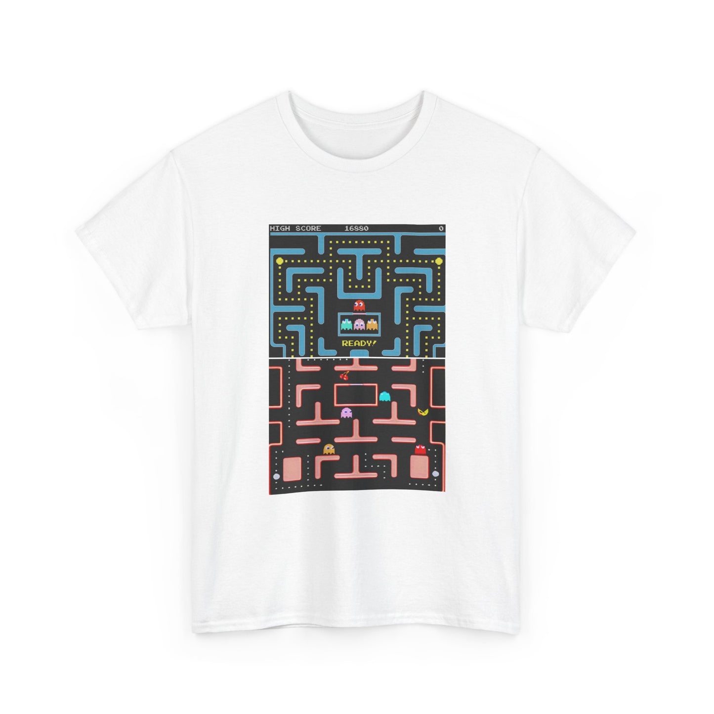 Retro Pacman Tshirt Vintage Arcade Gaming Graphic Unisex Heavy Cotton Tee