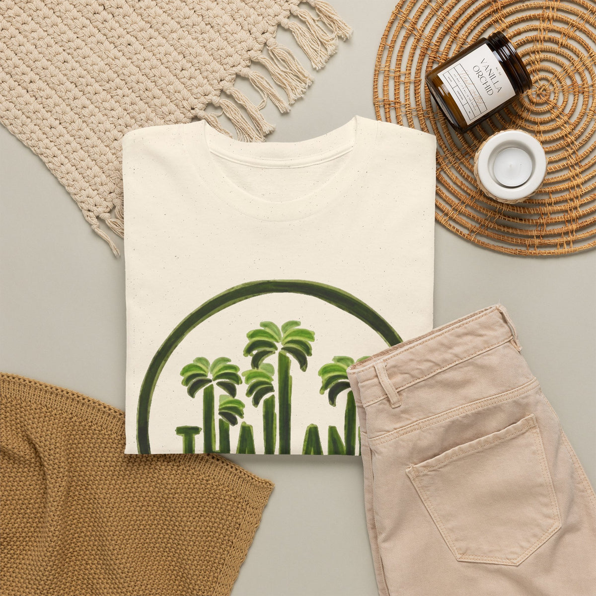 Thailand Palm Tree Wave T-Shirt Men's Graphic Tee
