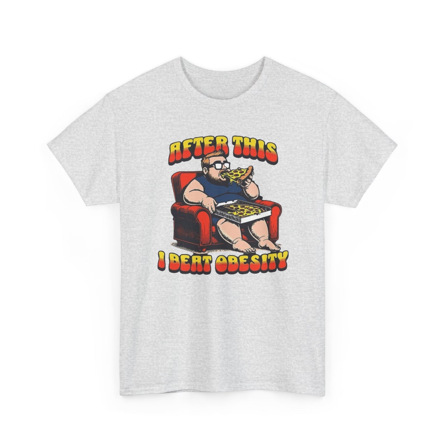 After This I Beat Obesity Funny T Shirt Graphic Unisex Heavy Cotton Tee NEW GIFT